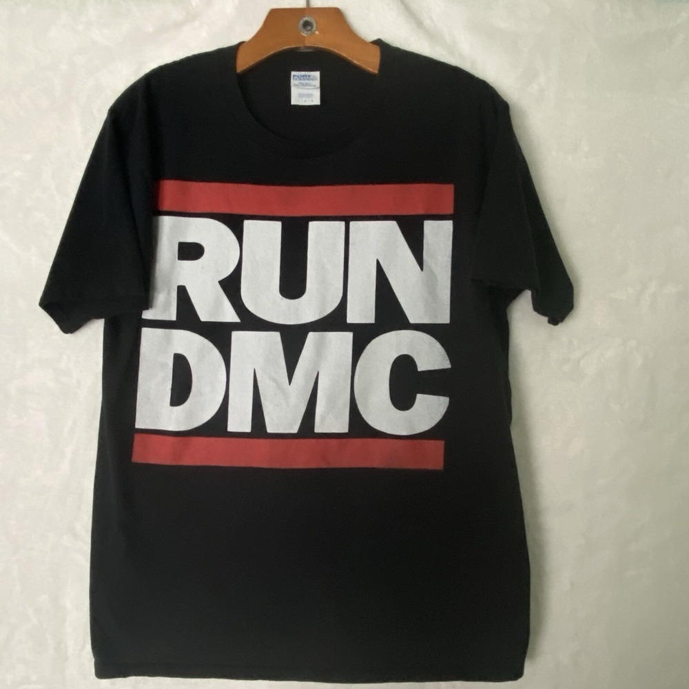RUN‎ DMC Band Logo Rap Hip Hop T-Shirt Unisex Large Port & Co. Y2K 80's Music